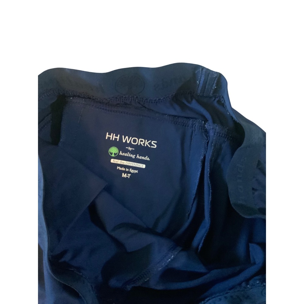 HH Works by Healing Hands Navy Blue Scrub Pants Tall Medium Cargo Pocket M-T - Picture 3 of 3